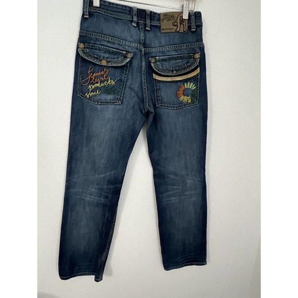 Akademiks Girls Juniors Jeans Size 16 VINTAGE Y2K Embroidered Flaps Straight - Picture 4 of 10